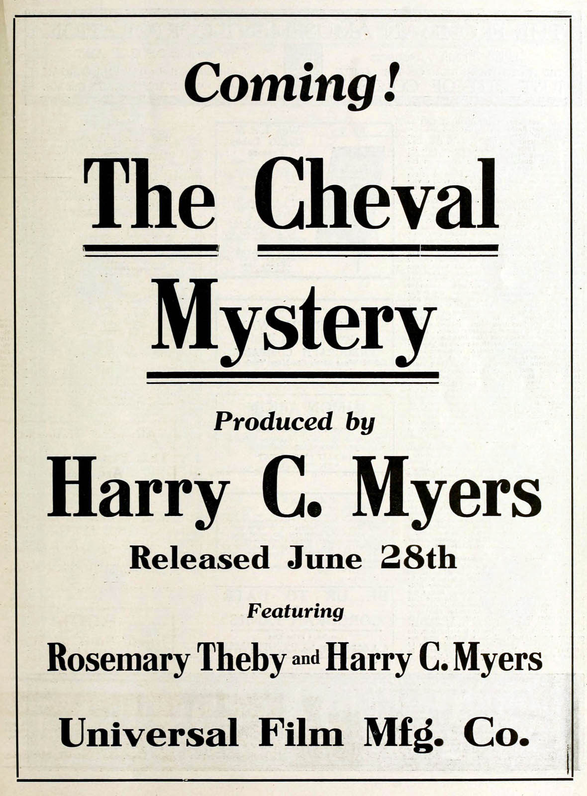 Cheval Mystery, The